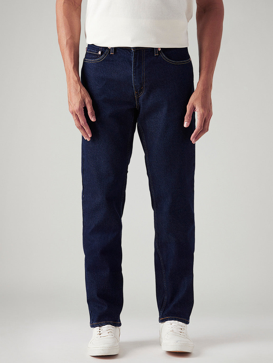 Men's 541 Dark Blue Athletic Tapered Fit Mid Rise Jeans - Front View