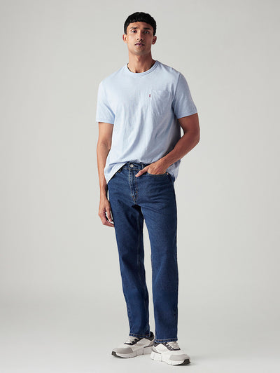 Men's 541 Blue Athletic Tapered Fit Mid Rise Jeans