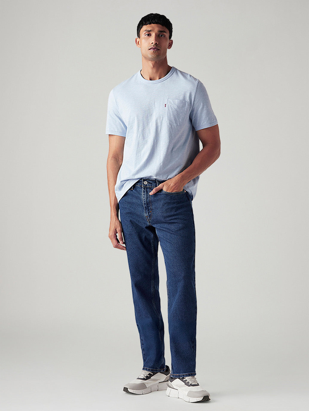 Men's 541 Blue Athletic Tapered Fit Mid Rise Jeans - Styleshot View