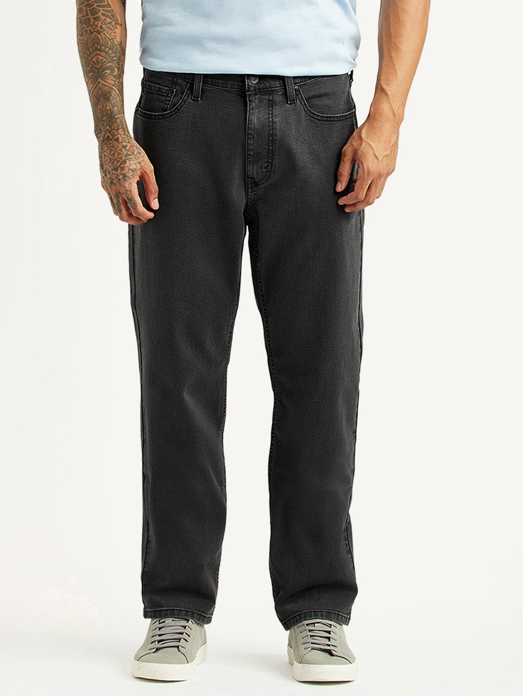 Men's 541 Grey Athletic Tapered Fit Mid Rise Jeans - Front View