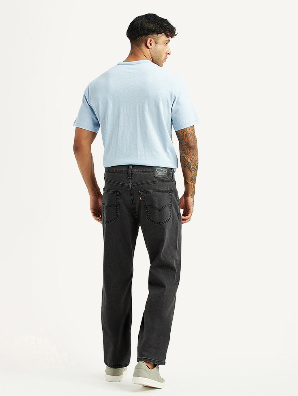 Men's 541 Grey Athletic Tapered Fit Mid Rise Jeans - Back View