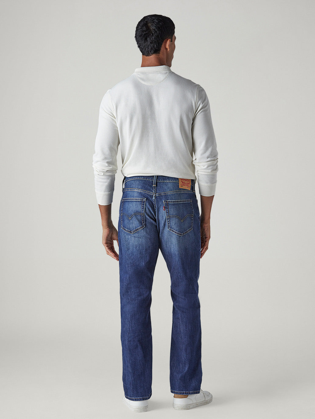 Men's 541 Med Indigo Athletic Tapered Fit Mid Rise Jeans - Back View