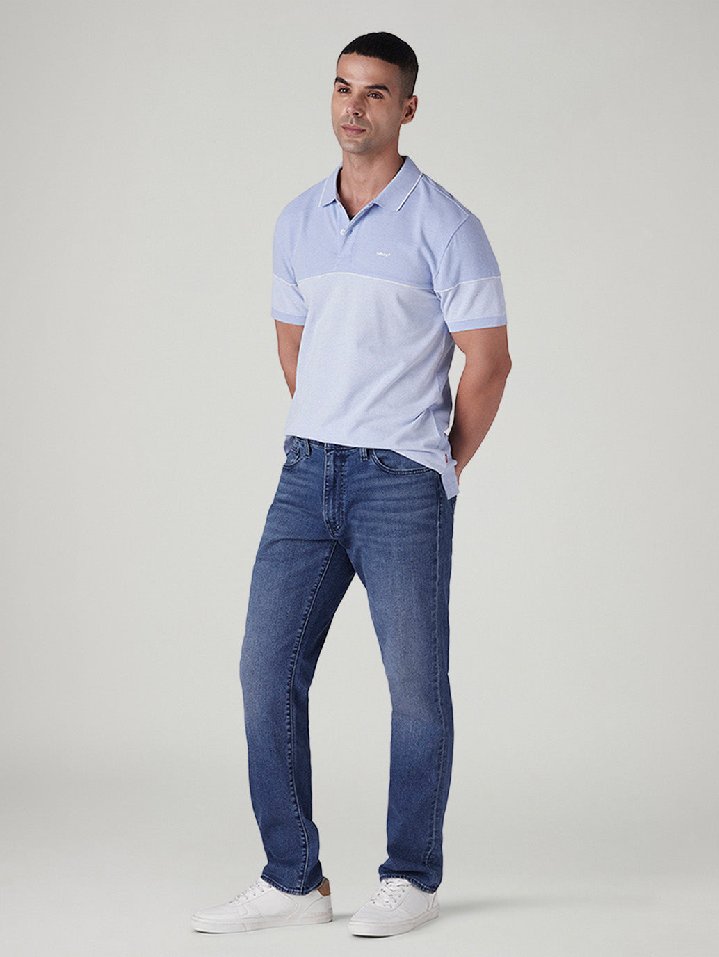 Men's 541 Med Indigo Tapered Fit Mid Rise Linen Jeans