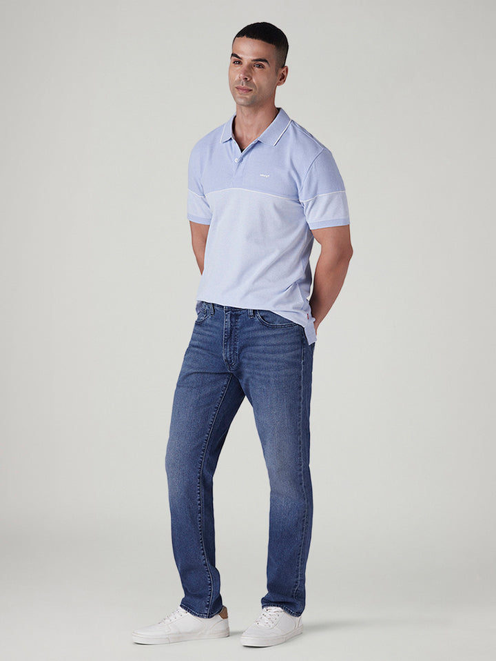 Men's 541 Med Indigo Tapered Fit Mid Rise Linen Jeans