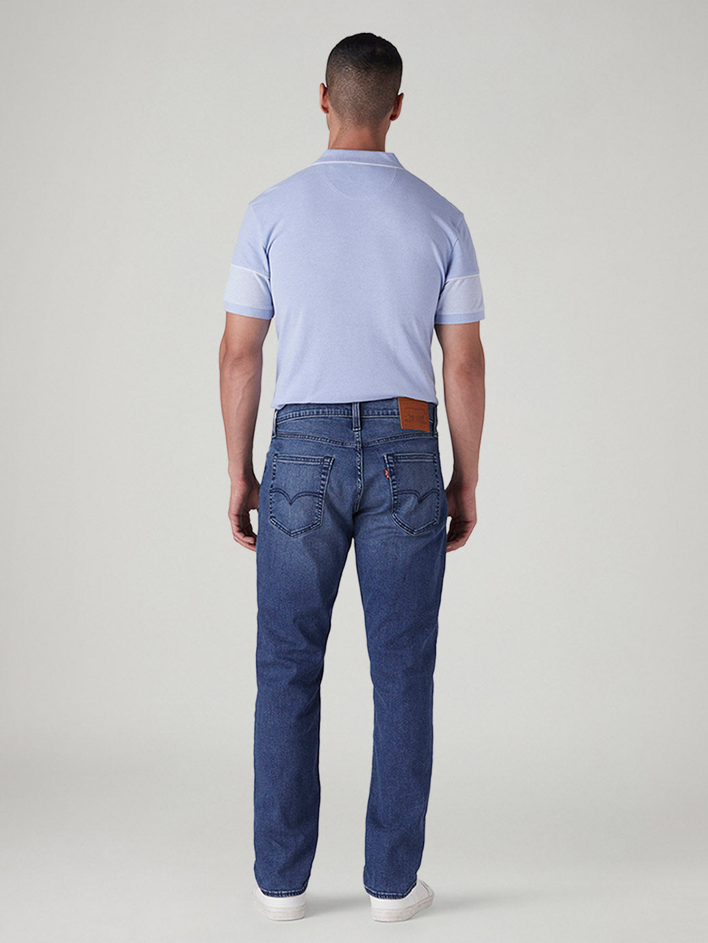 Men's 541 Med Indigo Tapered Fit Mid Rise Linen Jeans - Back View