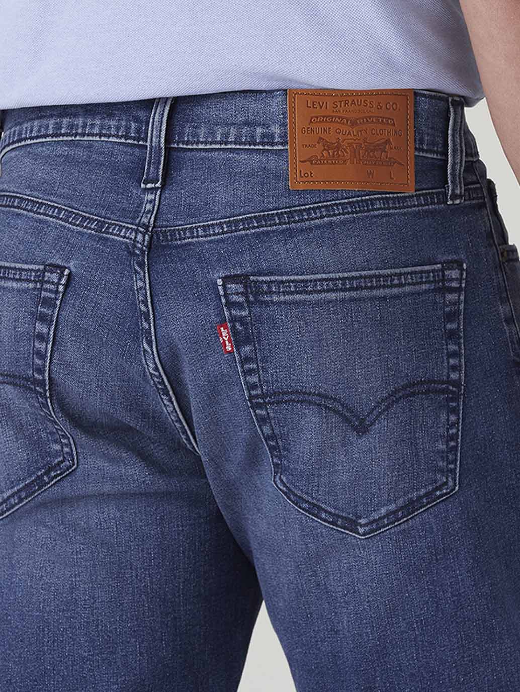 Men's 541 Med Indigo Tapered Fit Mid Rise Linen Jeans - Detail View