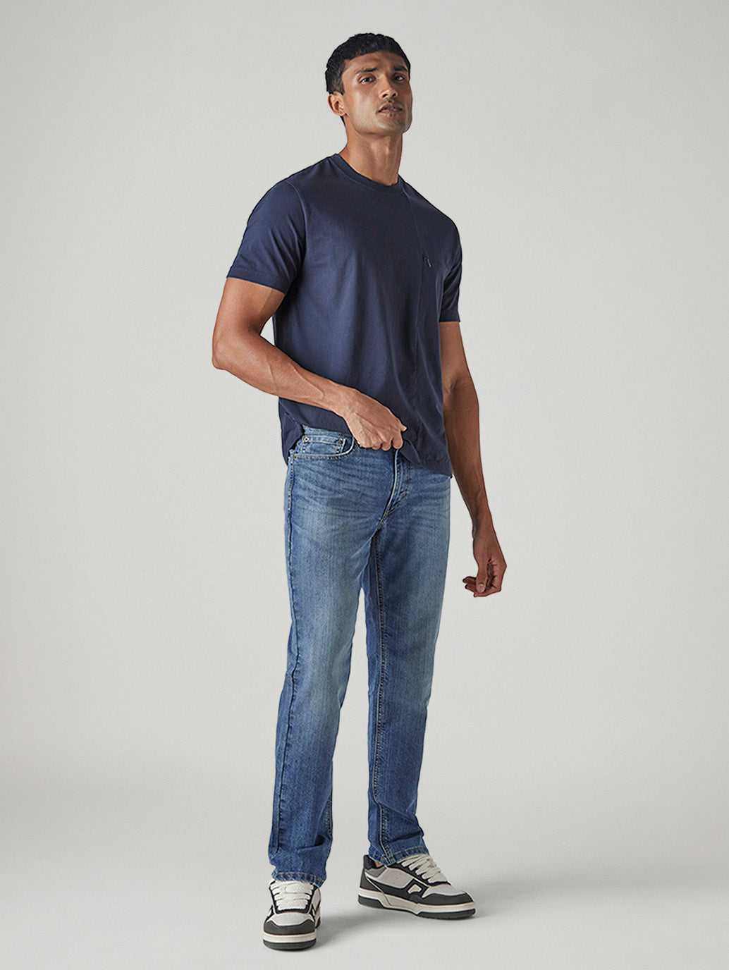 Men's 541 Blue Athletic Tapered Fit Mid Rise Kooltex Jeans