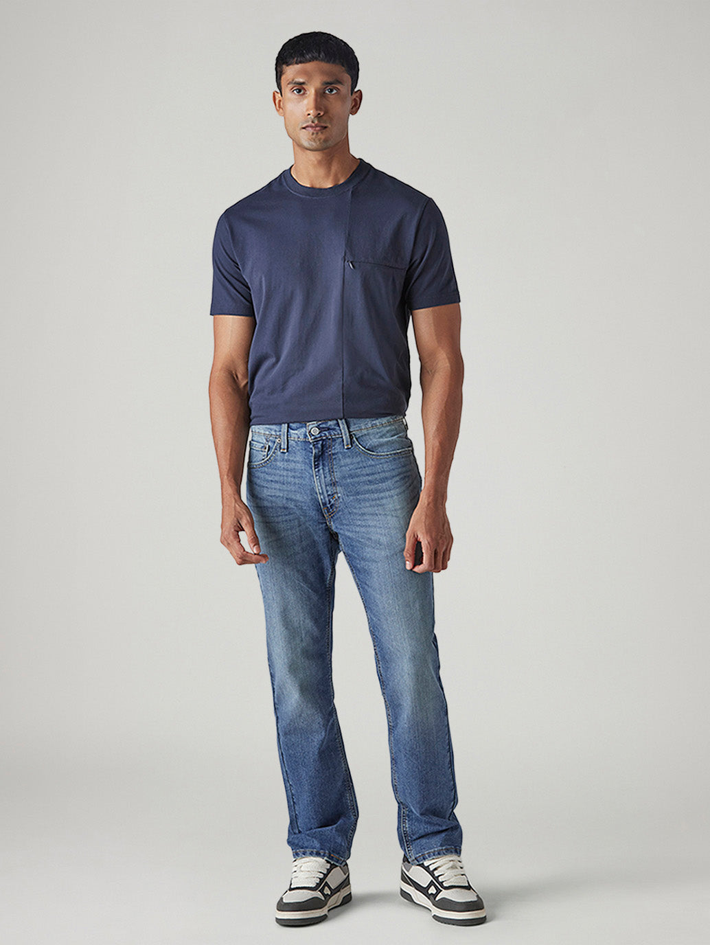 Men's 541 Blue Athletic Tapered Fit Mid Rise Kooltex Jeans - Front View