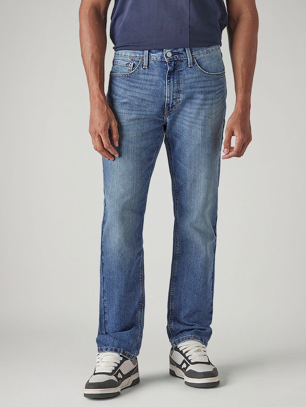 Men's 541 Blue Athletic Tapered Fit Mid Rise Kooltex Jeans - Front View