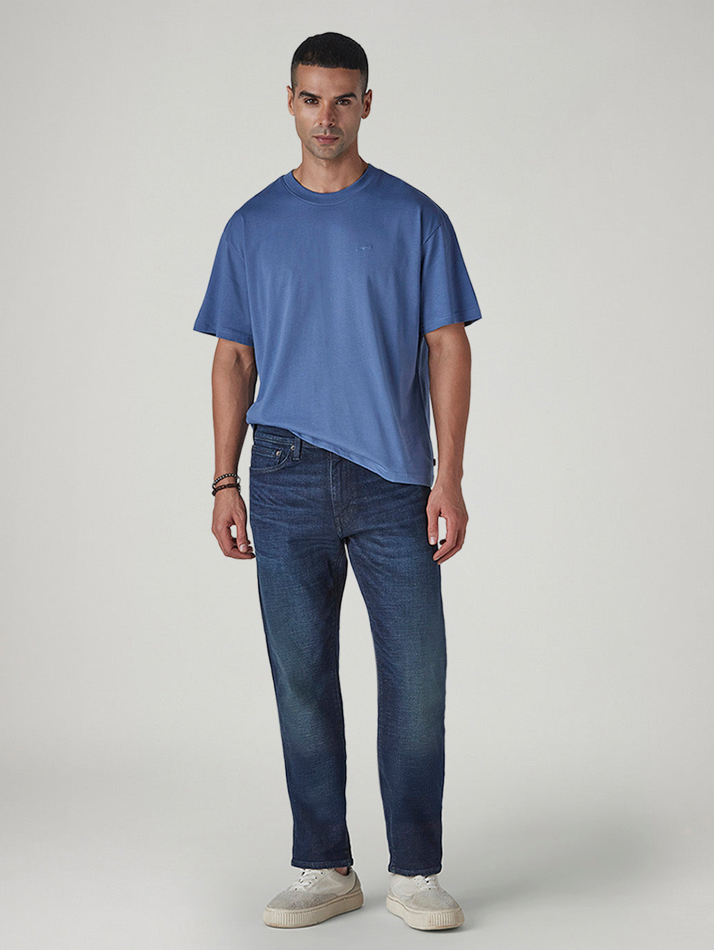Men's 541 Dark Indigo Athletic Tapered Fit Mid Rise Selvedge Jeans - Front View