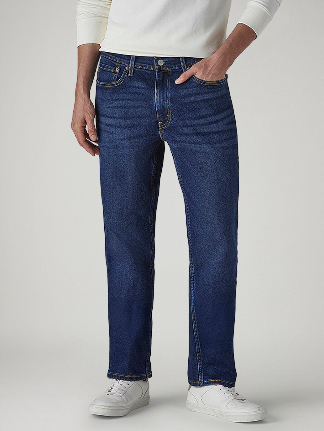 Men's 541 Dark Indigo Athletic Tapered Fit Mid Rise Jeans - Front View
