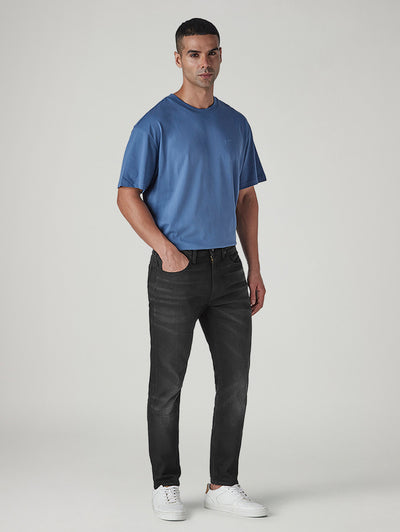 Men's 541 Black Athletic Tapered Fit Mid Rise Selvedge Jeans-image-49