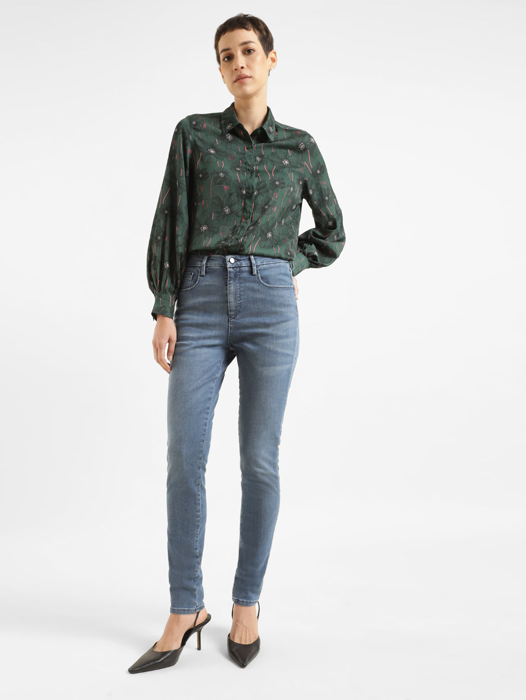 Women's 721 Blue Skinny Fit High Rise Jeans