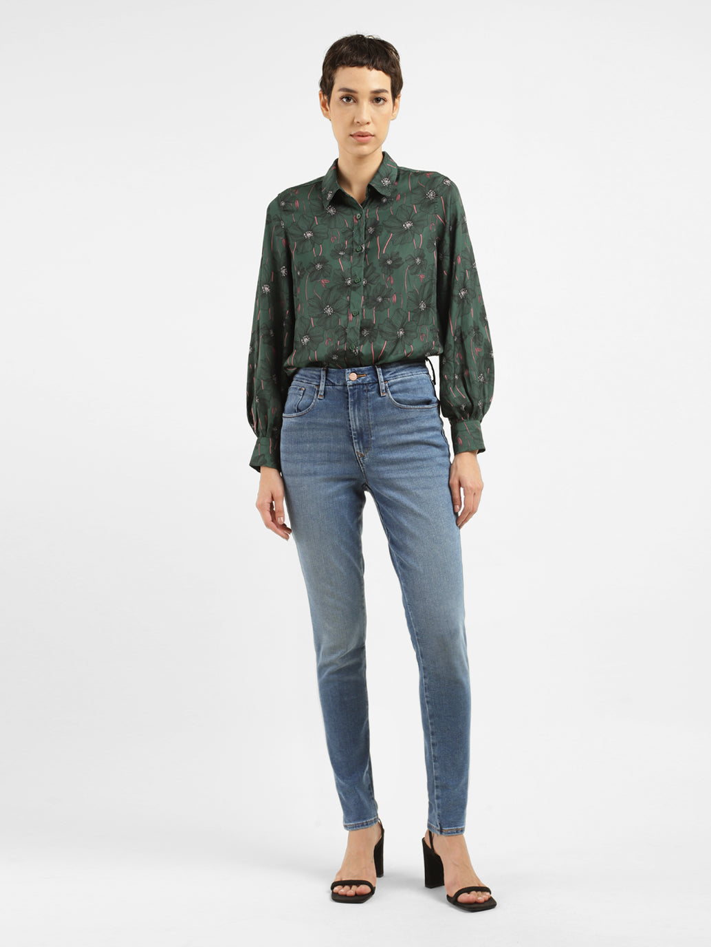 Women's 721 Blue Skinny Fit High Rise Jeans