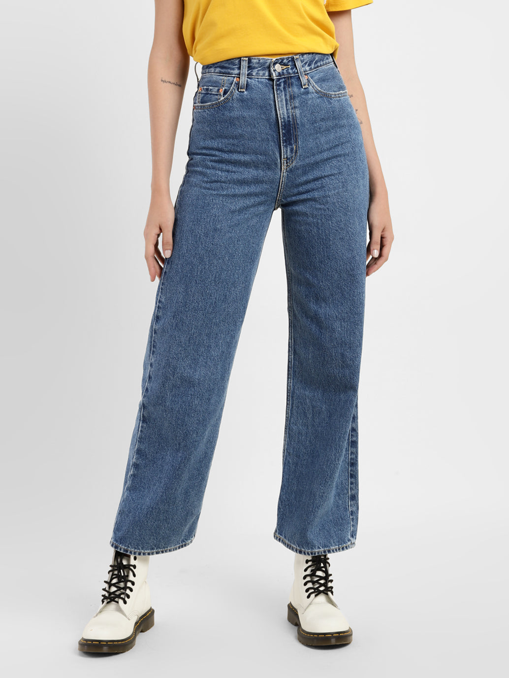 Women's Blue Loose Fit Low Rise Jeans