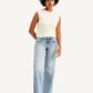 Women's Low Rise Loose Fit Light Blue Jeans