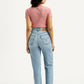 Women's Light Indigo Ribcage Straight Fit High Rise Jeans - Back View