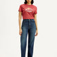 Women's Dark Indigo Ribcage Straight Fit High Rise Jeans - Front View