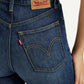 Women's Dark Indigo Ribcage Straight Fit High Rise Jeans - Detail View