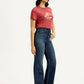 Women's Dark Indigo Ribcage Straight Fit High Rise Jeans - Side View
