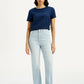 Women's Light Blue Ribcage Straight Fit High Rise Jeans - Front View
