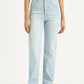 Women's Light Blue Ribcage Straight Fit High Rise Jeans - Front View
