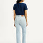 Women's Light Blue Ribcage Straight Fit High Rise Jeans - Back View