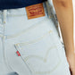 Women's Light Blue Ribcage Straight Fit High Rise Jeans - Detail View