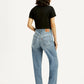 Women's Light Blue Ribcage Straight Fit High Rise Jeans - Back View