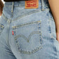 Women's Light Blue Ribcage Straight Fit High Rise Jeans - Detail View