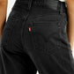 Women's Charcoal Grey Ribcage Straight Fit High Rise Jeans - Detail View