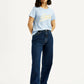 Women's Indigo Ribcage Straight Fit High Rise Jeans - Styleshot View