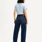 Women's Indigo Ribcage Straight Fit High Rise Jeans - Back View