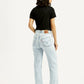 Women's Light Blue Ribcage Straight Fit High Rise Jeans - Back View