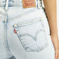 Women's Light Blue Ribcage Straight Fit High Rise Jeans - Detail View