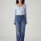 Women's Blue Ribcage Straight Fit High Rise Jeans - Front View