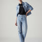 Women's Light Indigo Ribcage Straight Fit High Rise Jeans - Styleshot View