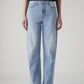 Women's Light Indigo Ribcage Straight Fit High Rise Jeans - Front View