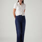 Women's Dark Blue Ribacge Straight Fit High Rise Redloop Jeans - Styleshot View