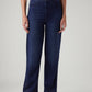 Women's Dark Blue Ribacge Straight Fit High Rise Redloop Jeans - Front View