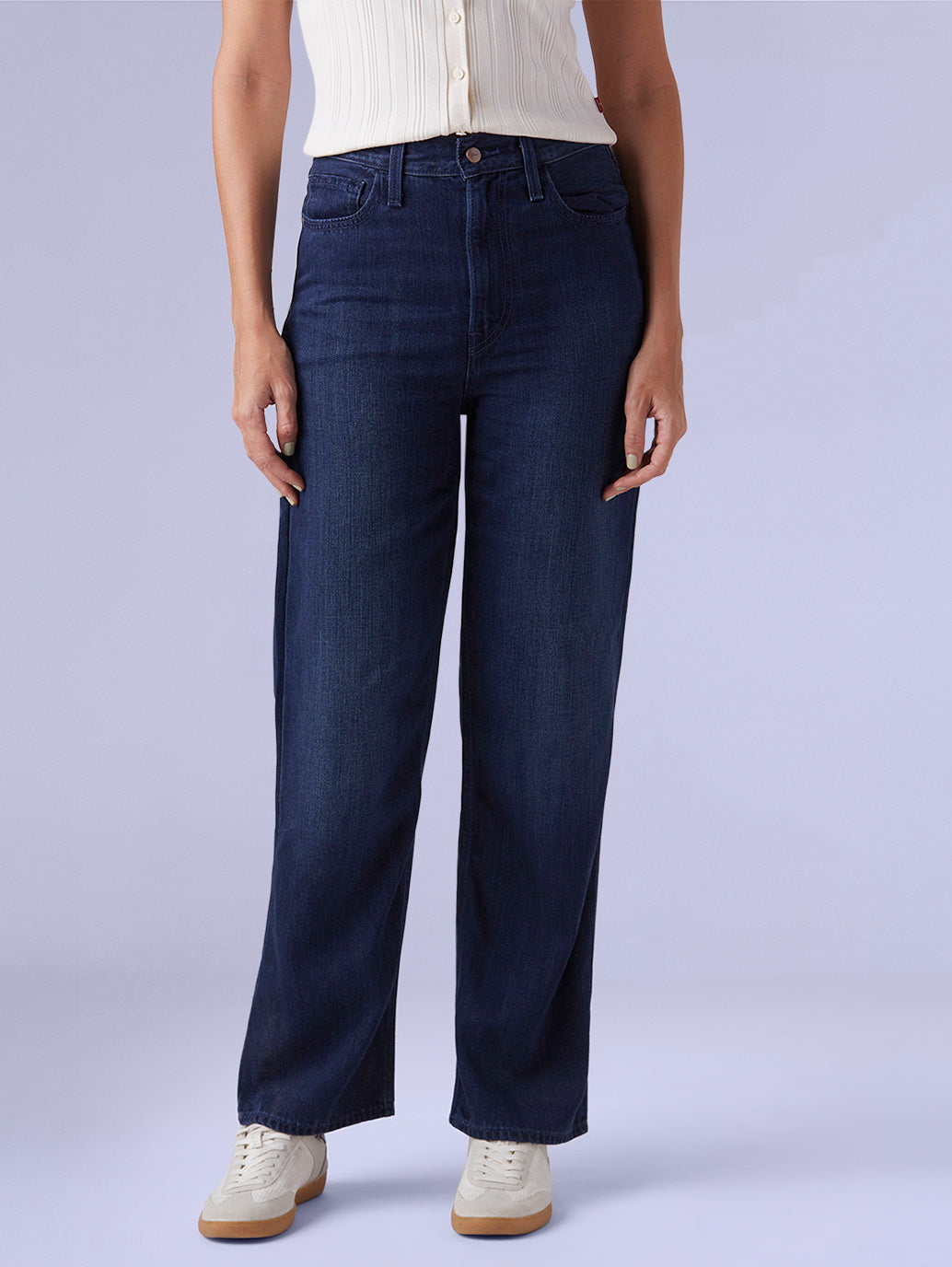 Women's Dark Blue Ribacge Straight Fit High Rise Redloop Jeans - 10e03ecb-d8b0-4759-8c76-eee82a2b0718 View