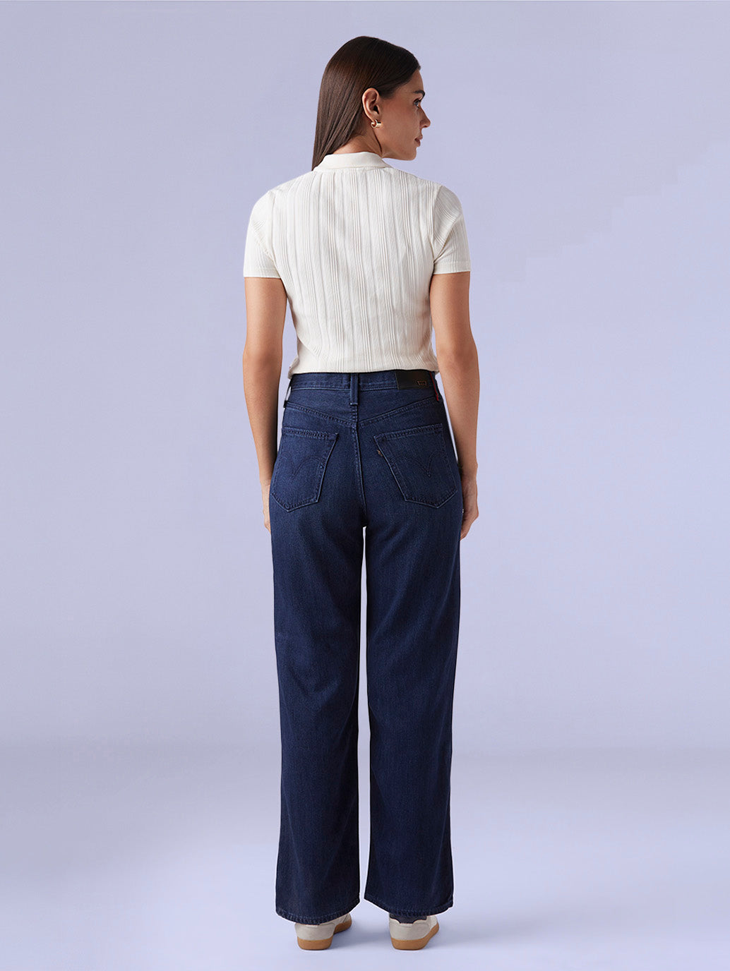 Women's Dark Blue Ribacge Straight Fit High Rise Redloop Jeans - 62ebacad-2673-4ccf-b86e-36321fef315e View