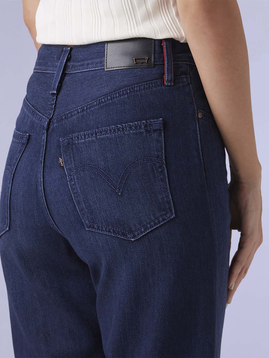 Women's Dark Blue Ribacge Straight Fit High Rise Redloop Jeans - 34836b71-d607-48f5-b65c-55ee03ce9263 View