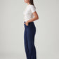 Women's Dark Blue Ribacge Straight Fit High Rise Redloop Jeans - Side View