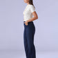 Women's Dark Blue Ribacge Straight Fit High Rise Redloop Jeans - Side View