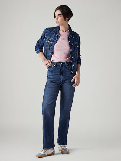 levi's Women's Blue Ribcage Straight Fit High Rise Jeans-picture-20