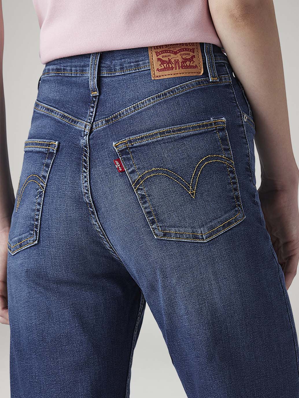 Women's Blue Ribcage Straight Fit High Rise Jeans - 20 View