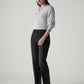 Women's Black Ribcage Straight Fit High Rise Jeans - Side View