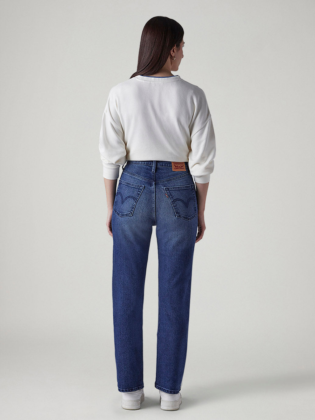 Women's Blue Ribcage Straight Fit High Rise Jeans - 20 View