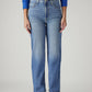 Women's Light Blue Ribcage Straight Fit High Rise Jeans - Front View